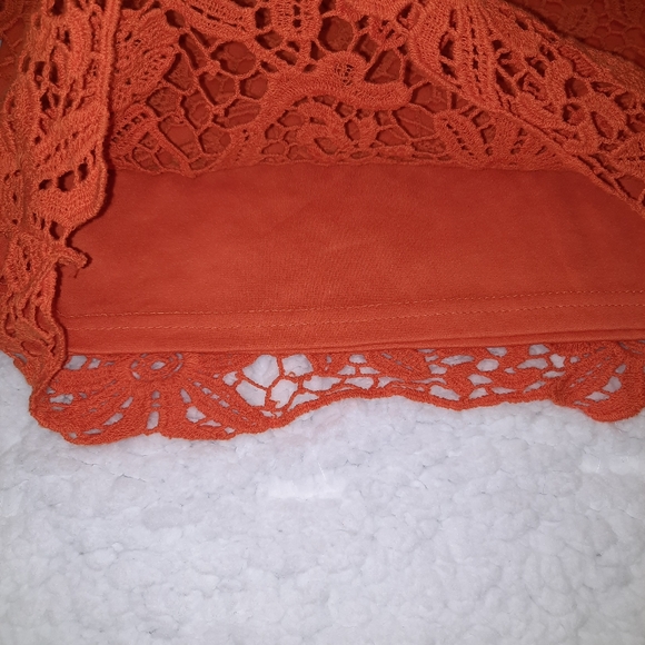 Orange lace midi skirt with lining - Picture 8 of 11